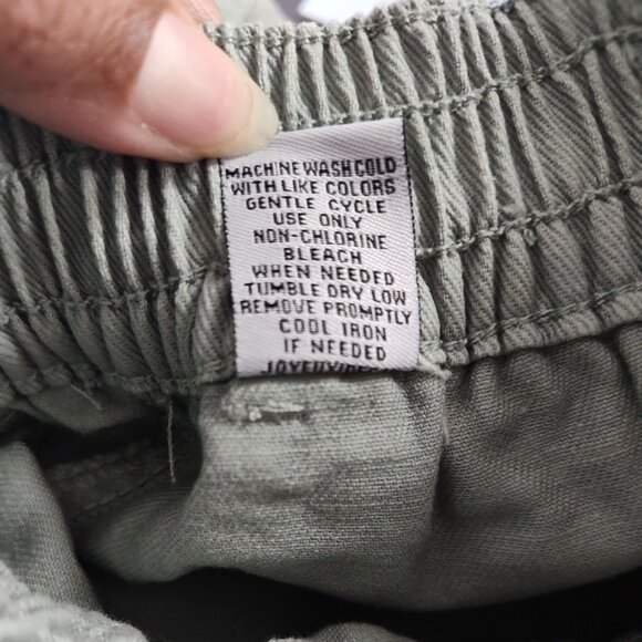 Vanilla Star Green Elastic Waist Twill Shorts Women Size 1 25 Dual Buttons - Picture 6 of 9